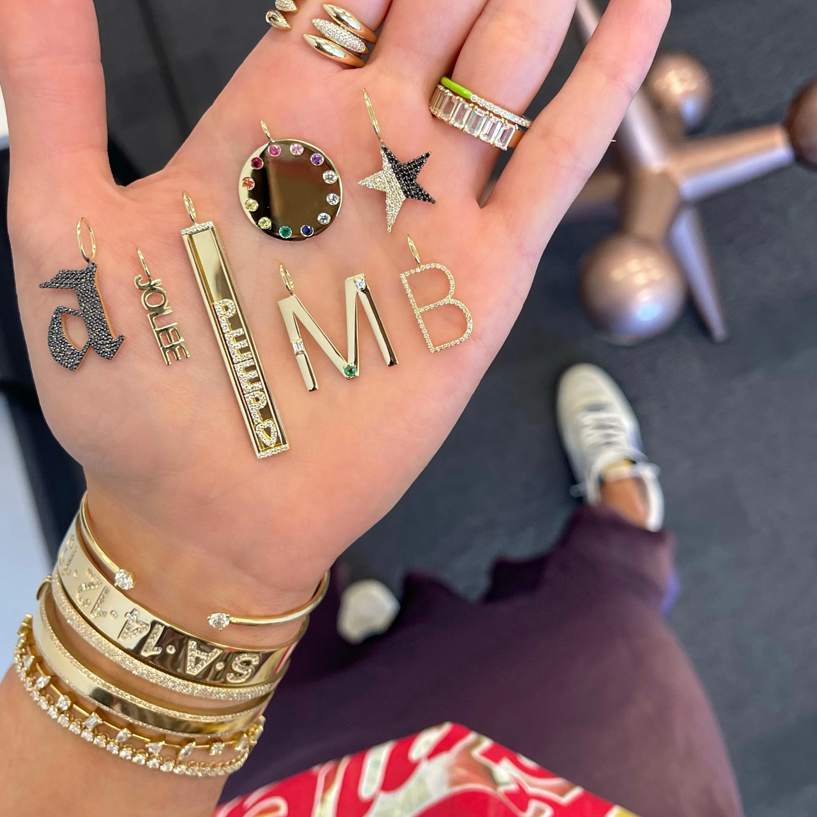 Gold Solid Name Charm