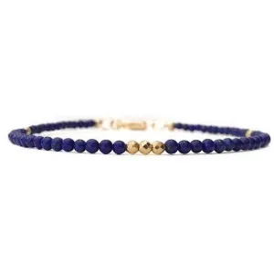 Gold-Tone Lapis Boho Beaded Bracelet