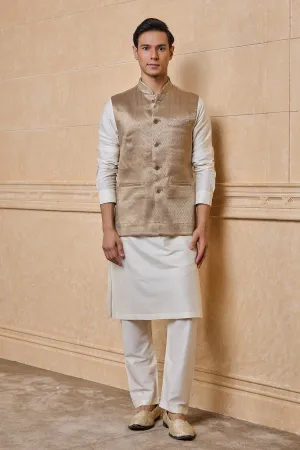 Gold Woven Jacquard Bundi