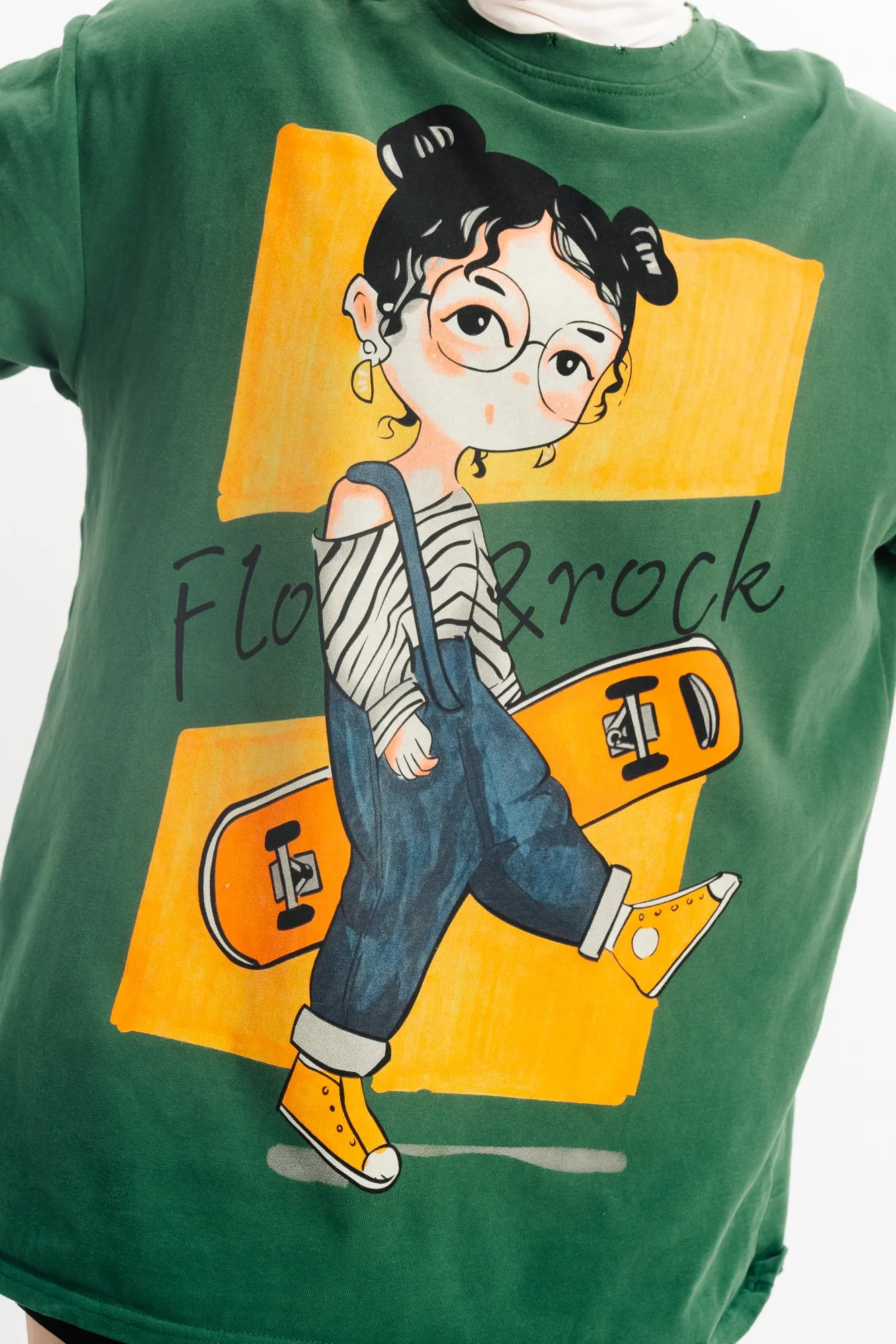 Green Graphic Long Sleeve T-Shirt
