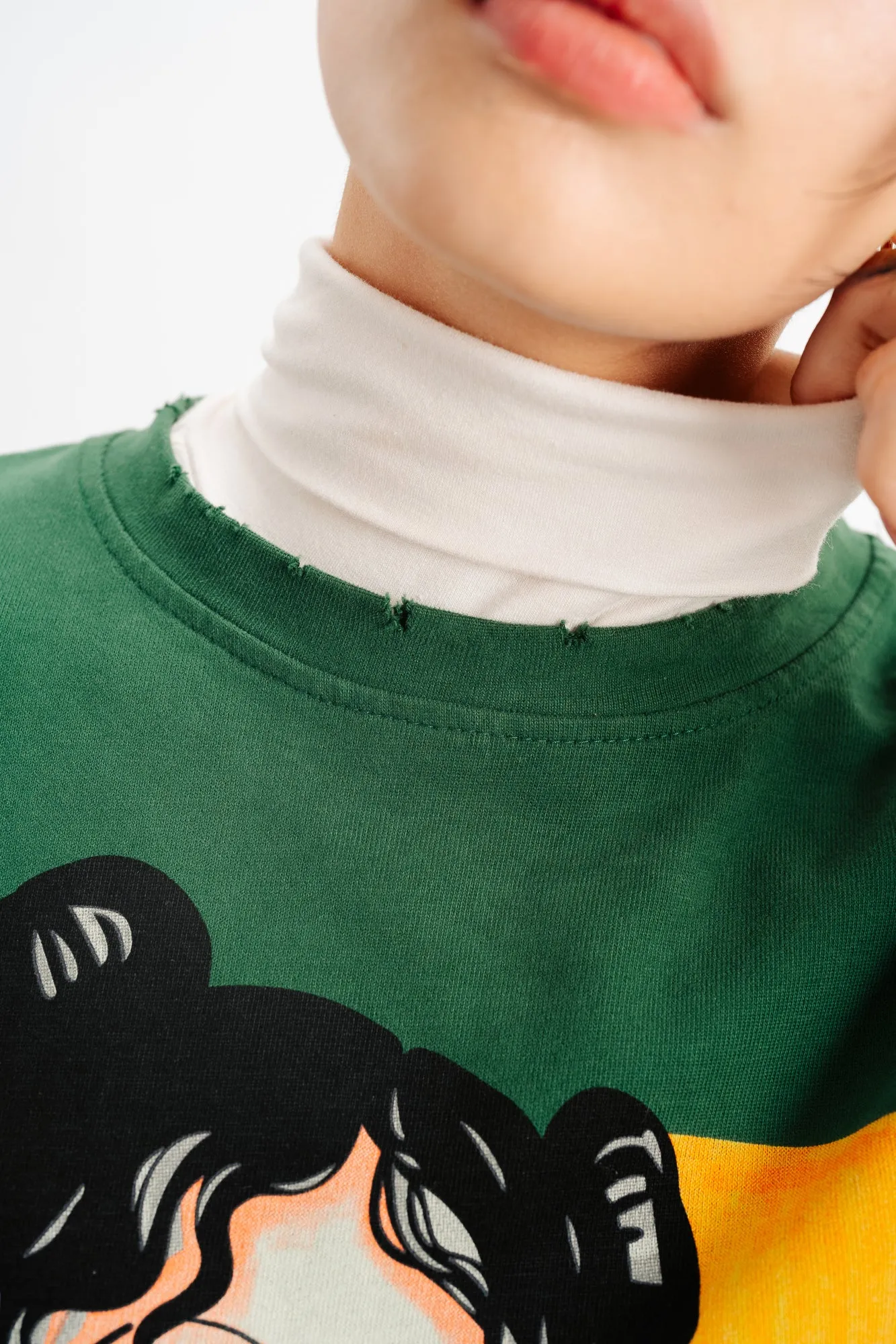 Green Graphic Long Sleeve T-Shirt