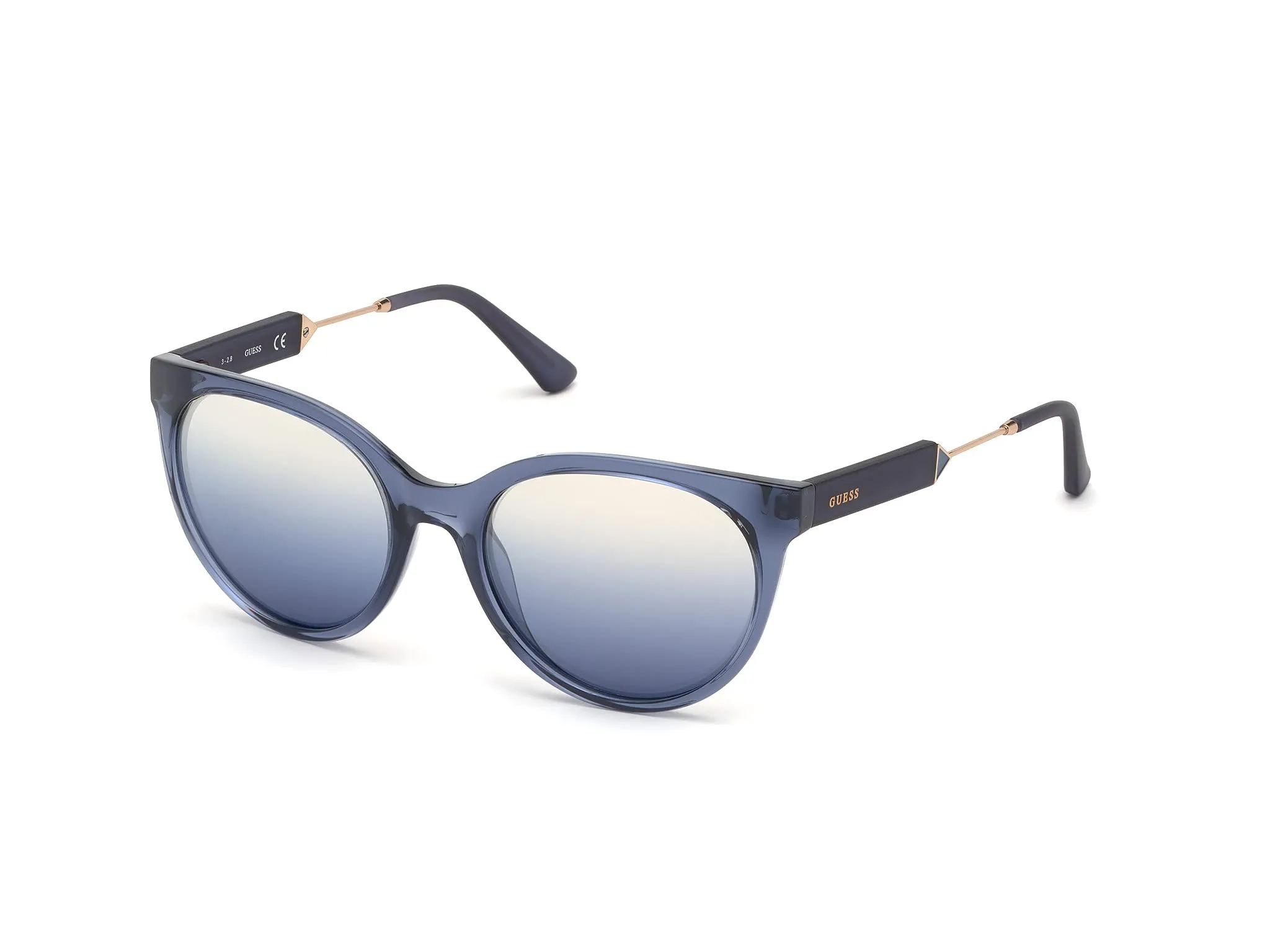 Guess UV Protected Blue Round Full rim Sunglasses for Women - GU7619 55 92W
