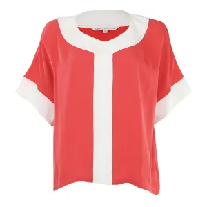 Hadley Tunic in Coral and White
