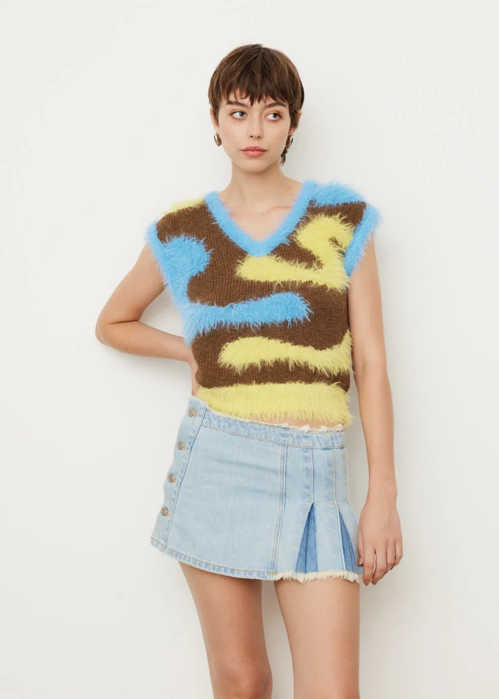 Hairy Wave Knit Vest