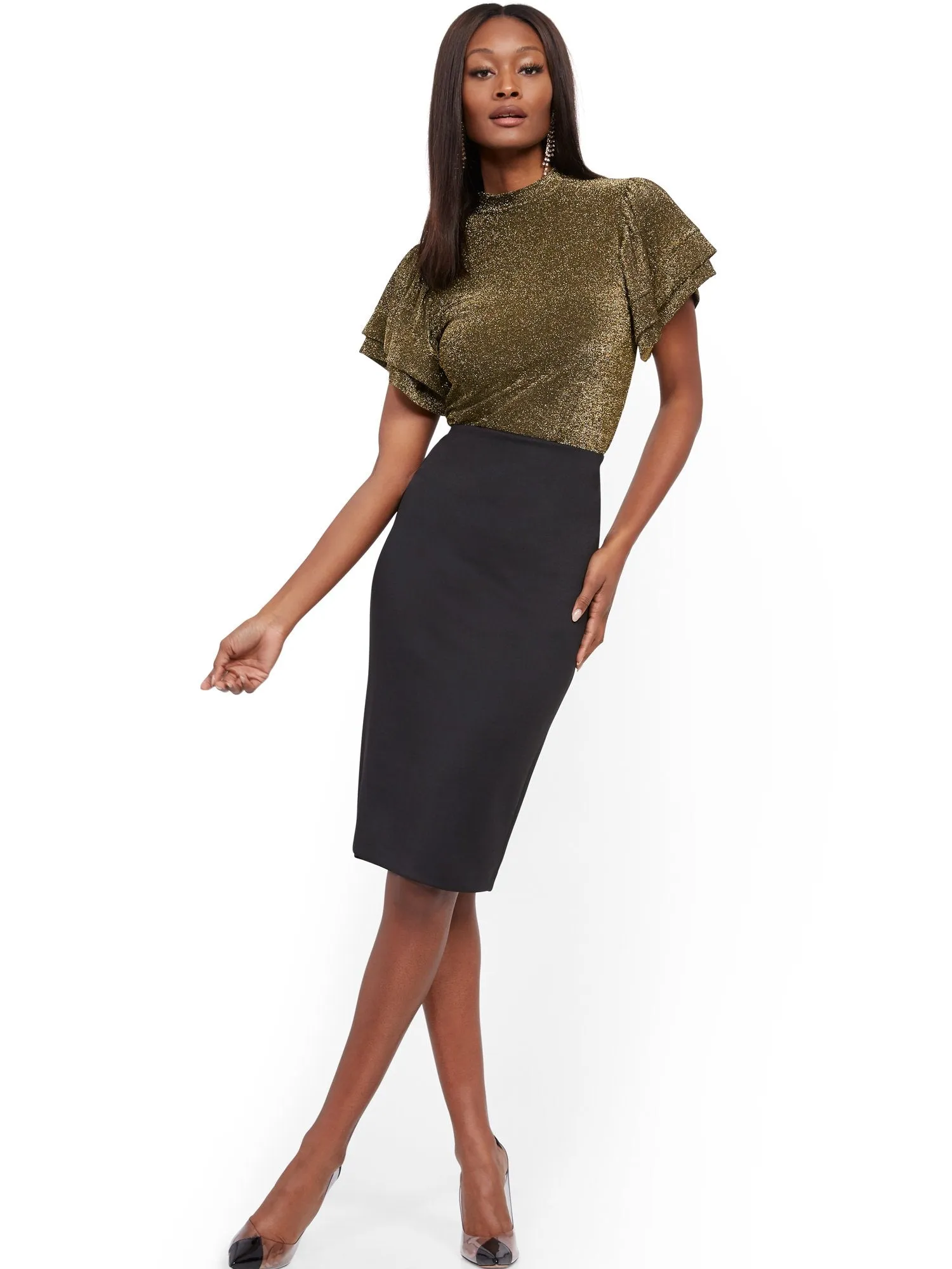 High-Waisted Pull-On Skirt