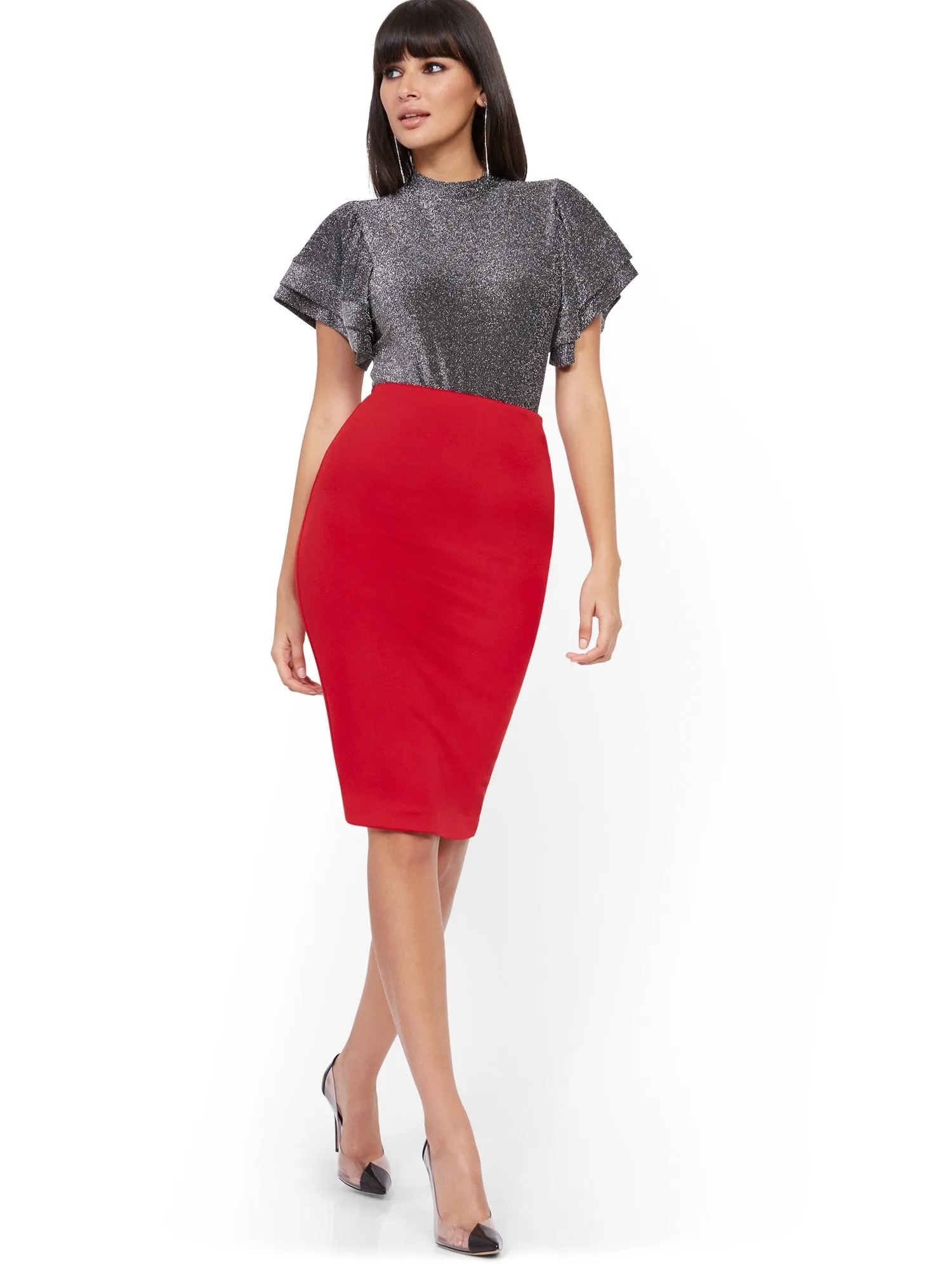 High-Waisted Pull-On Skirt