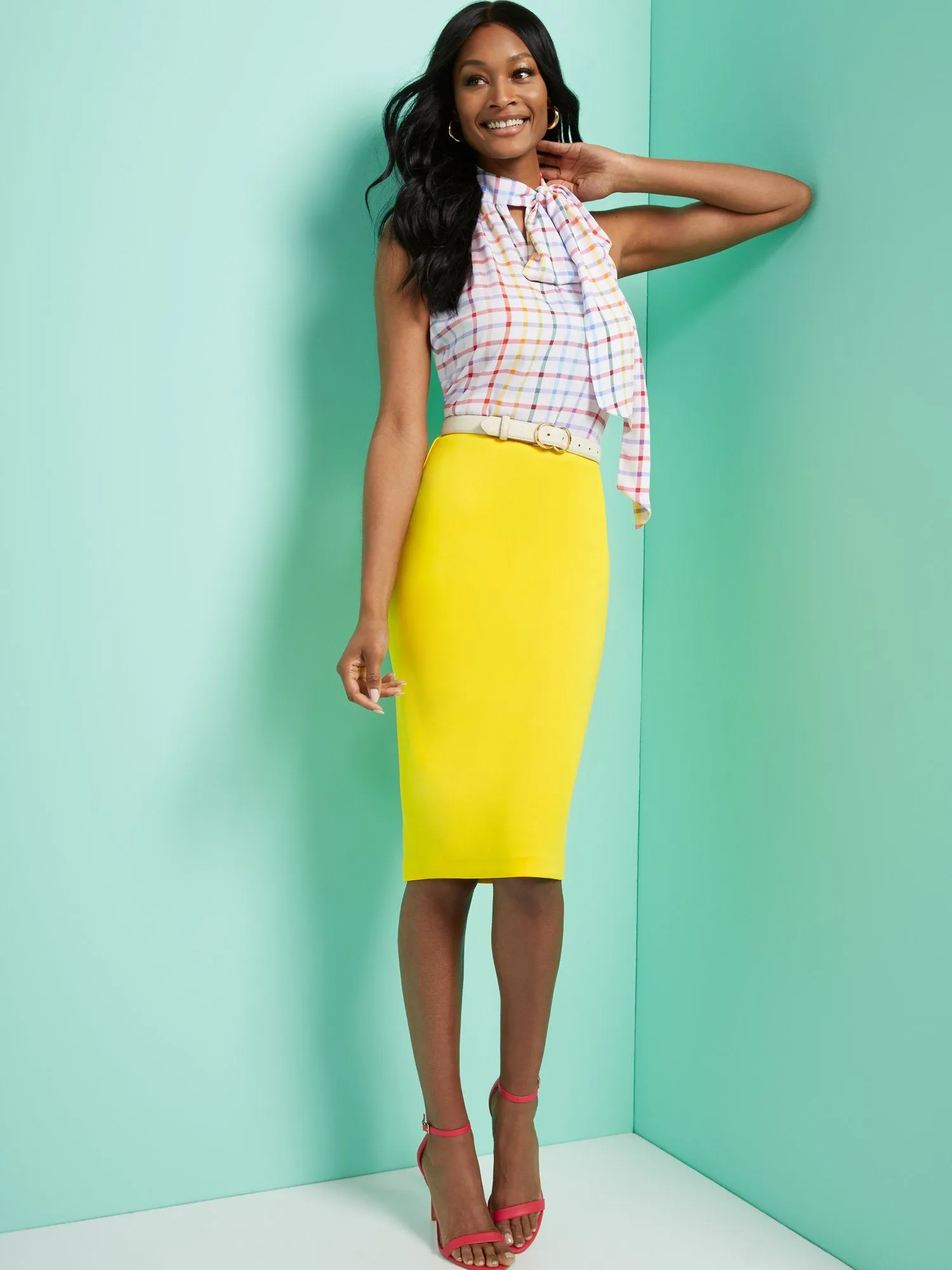 High-Waisted Pull-On Skirt