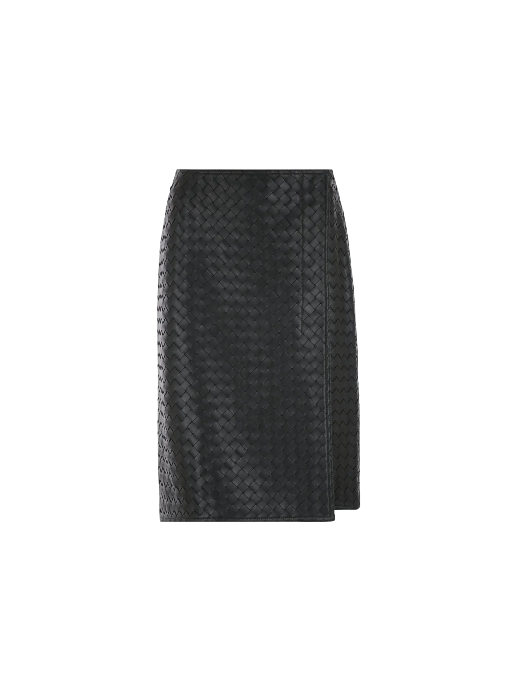 Intrecciato Leather Skirt
