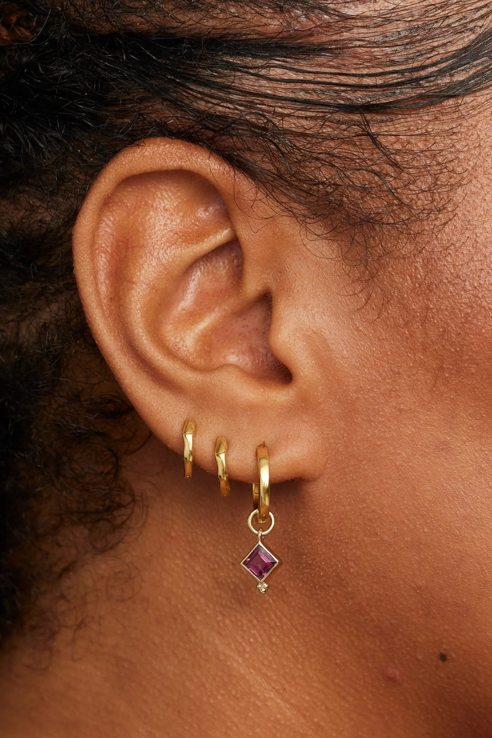 Isla Rhodolite Gold Charm
