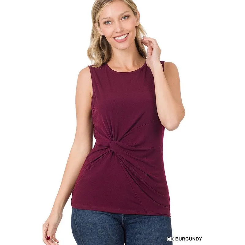 ITY KNOT-FRONT SLEEVELESS TOP
