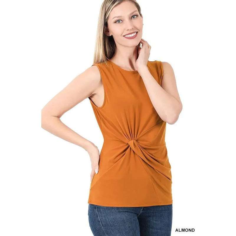 ITY KNOT-FRONT SLEEVELESS TOP