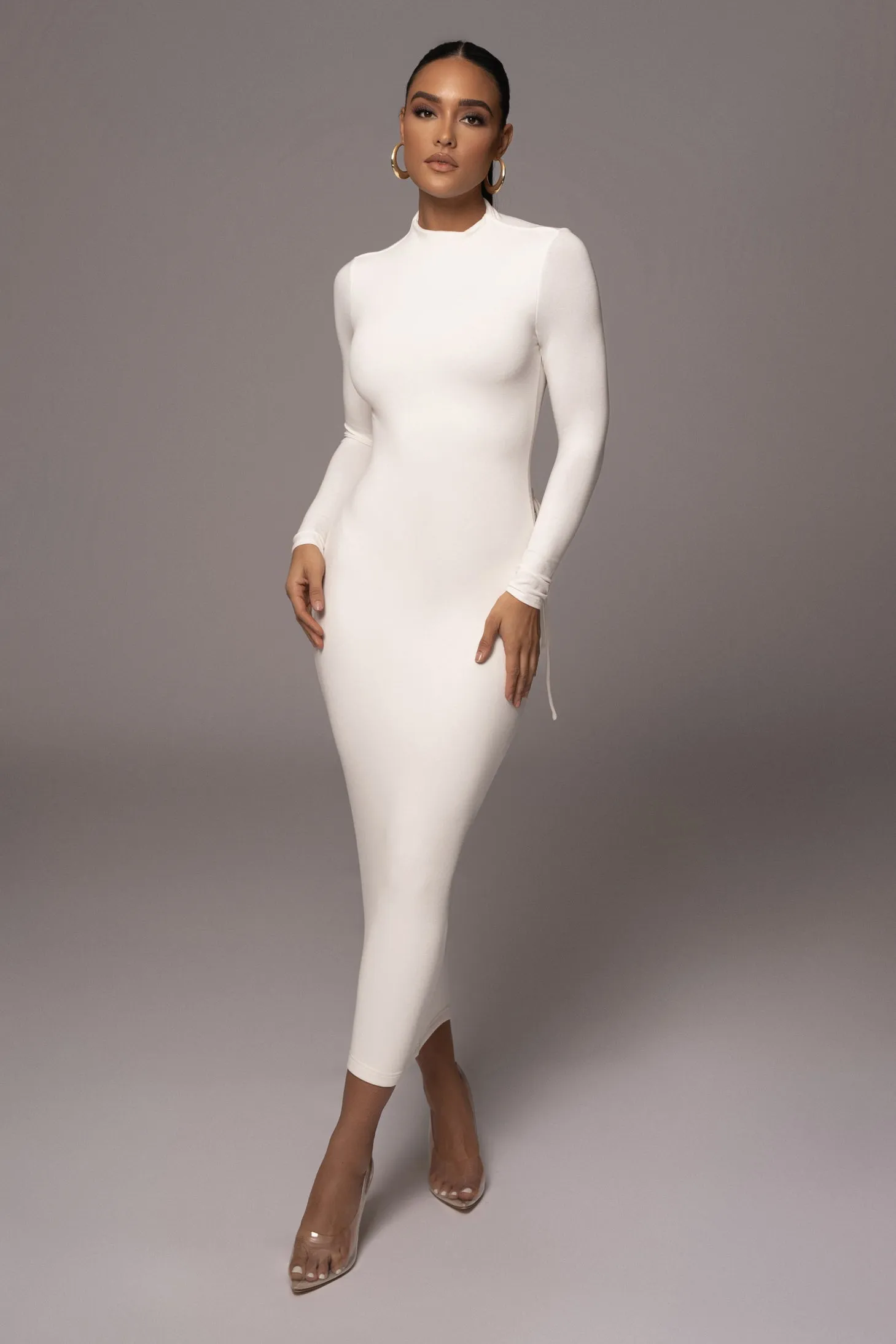 Ivory Shaye Mock Neck Dress