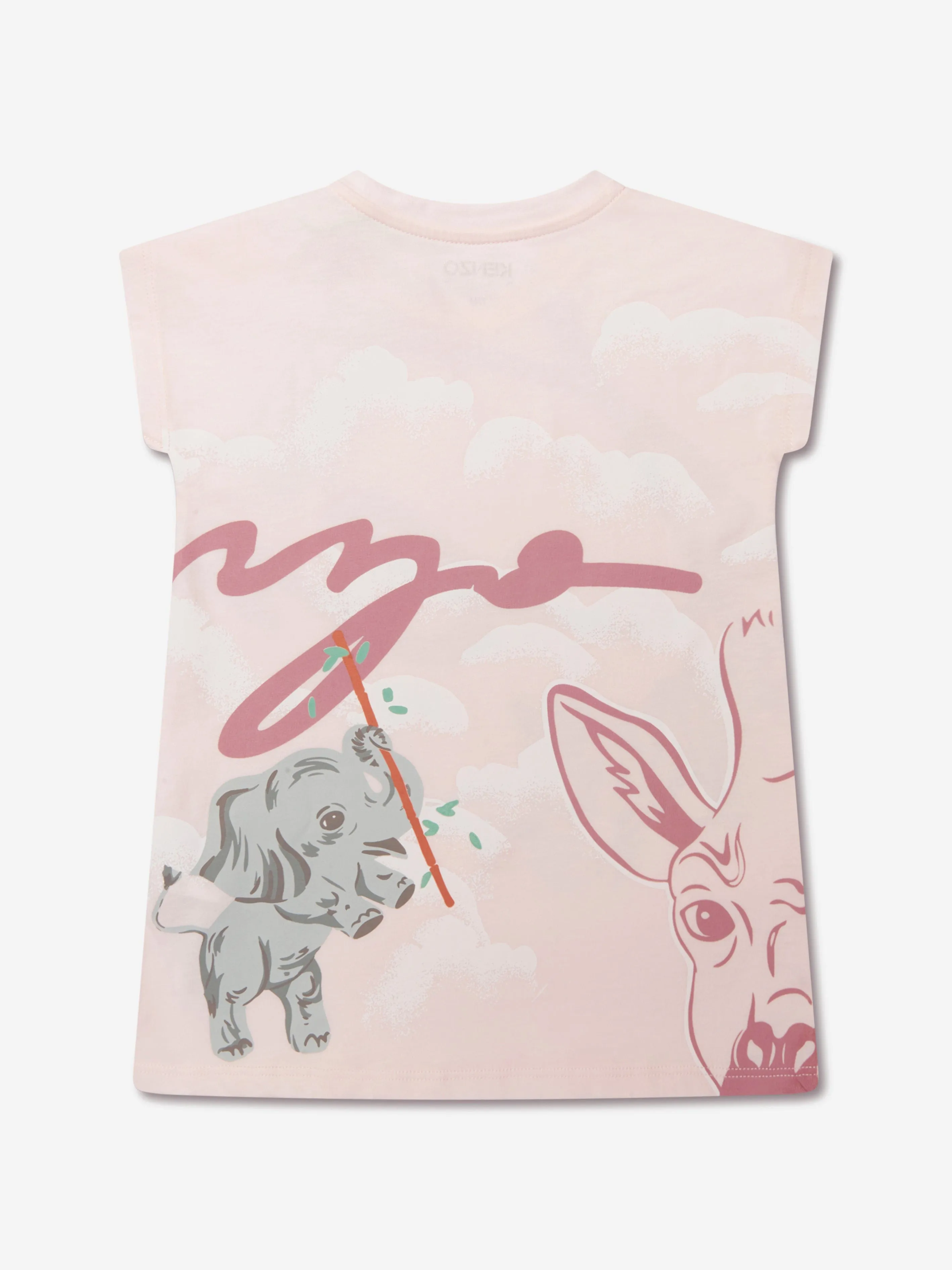 KENZO Baby Girls Organic Cotton Dress And Hat Set in Pink