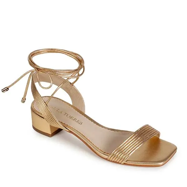 Kim Gold | Metallic leather sandal