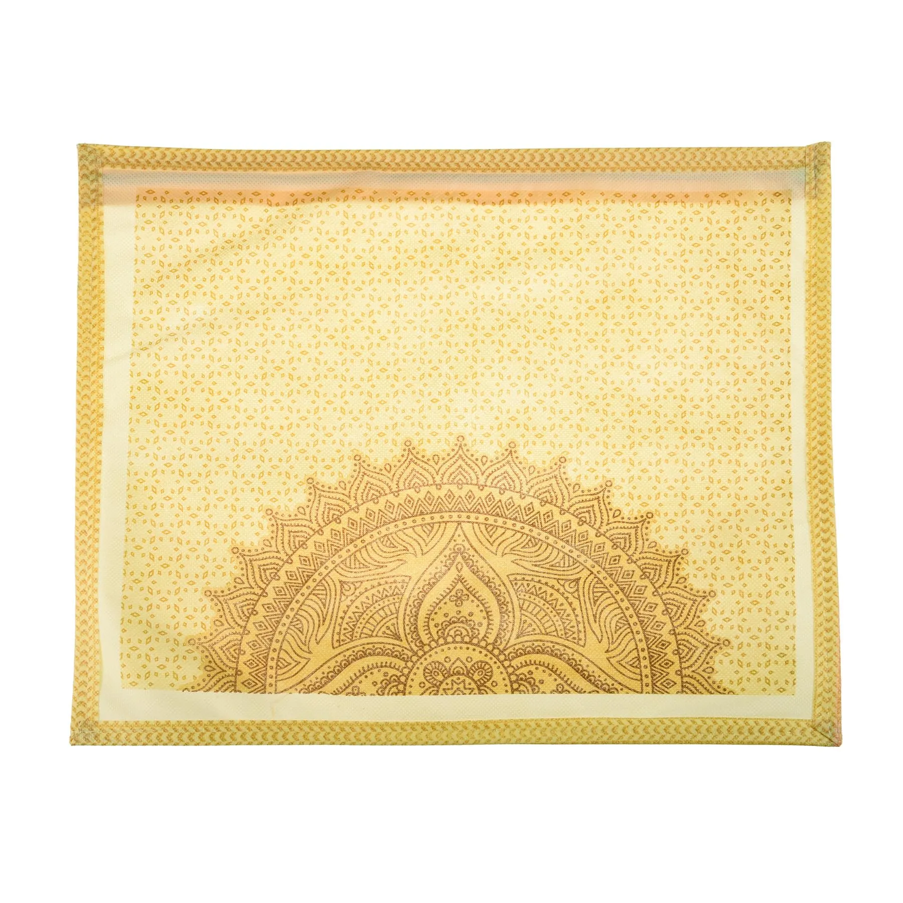 Kuber Industries Saree Cover | Clothes Storage Bag | Single Packing Saree with Zip Closure | Wardrobe Organizer | Cloth Storage Organizer | Rangoli Design | Pack of 12 | Cream