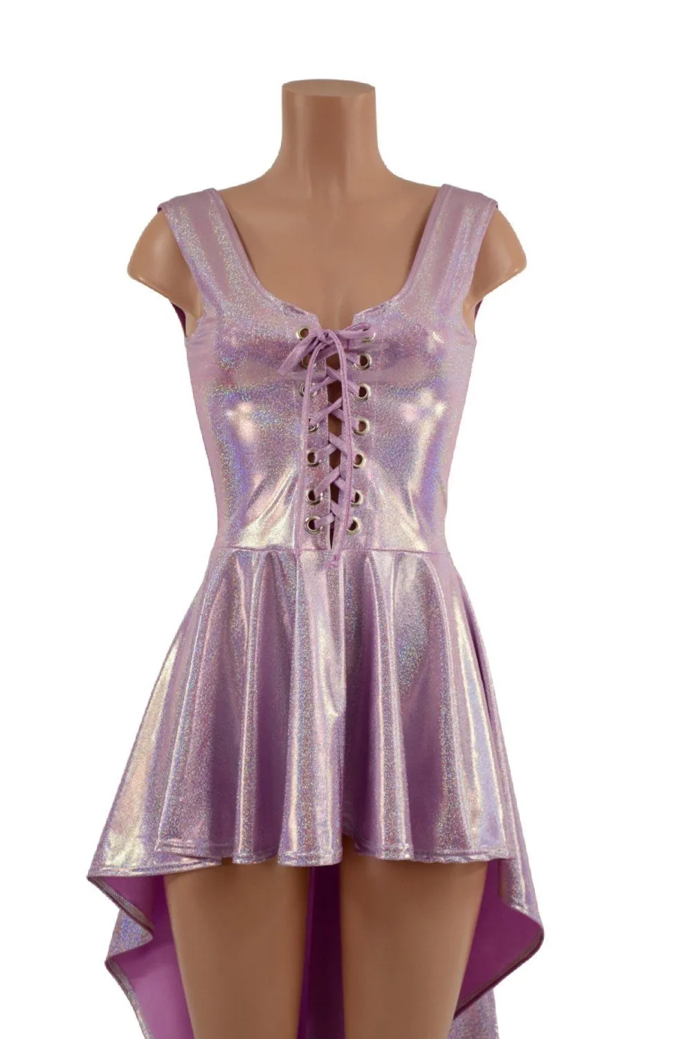 Laceup Hi Lo Peplum Tank Top