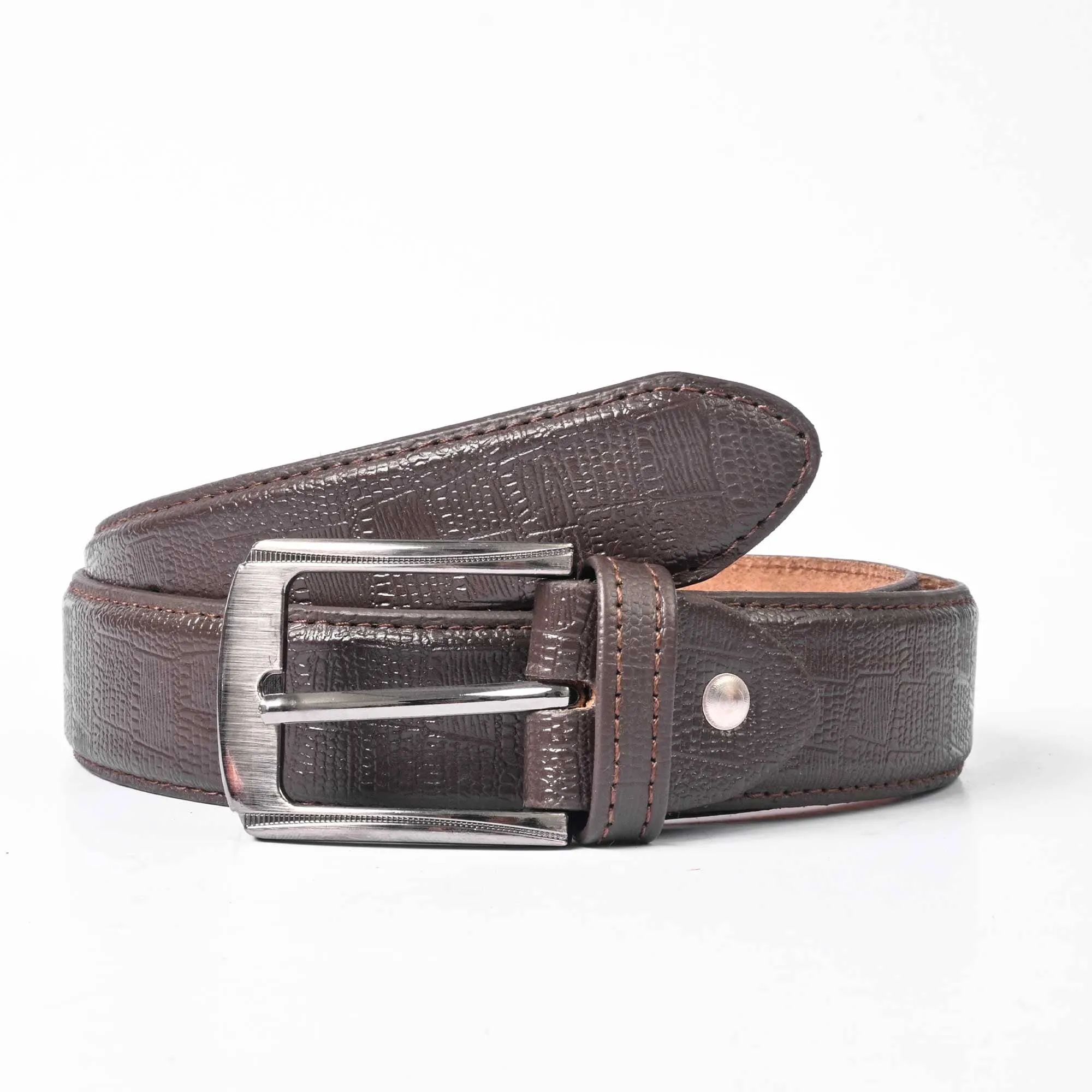 L&L Men's Corozal Texture Design Leather Belt