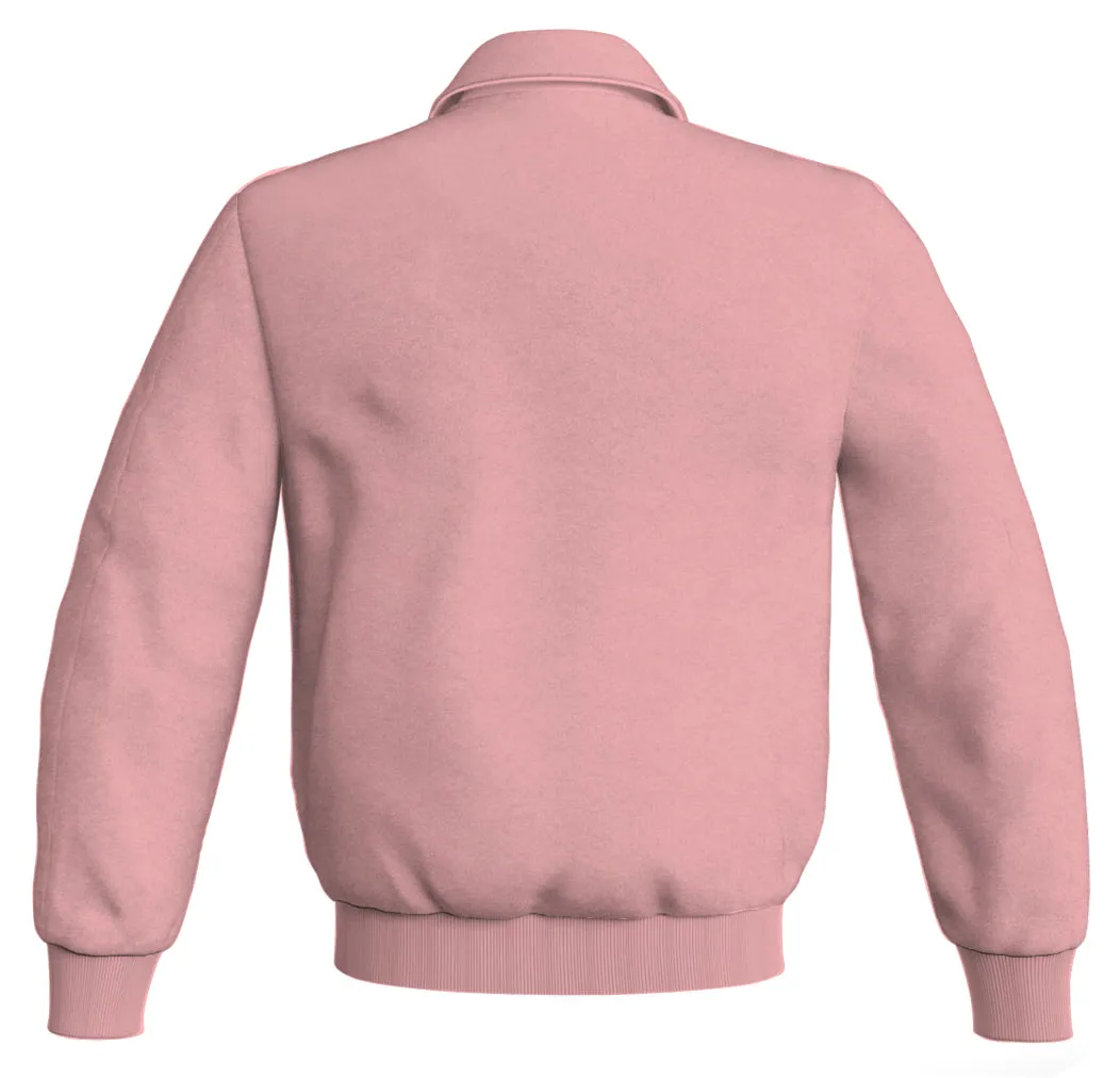 Letterman Baseball Bomber Classic Satin Jacket Sports Wear Pink