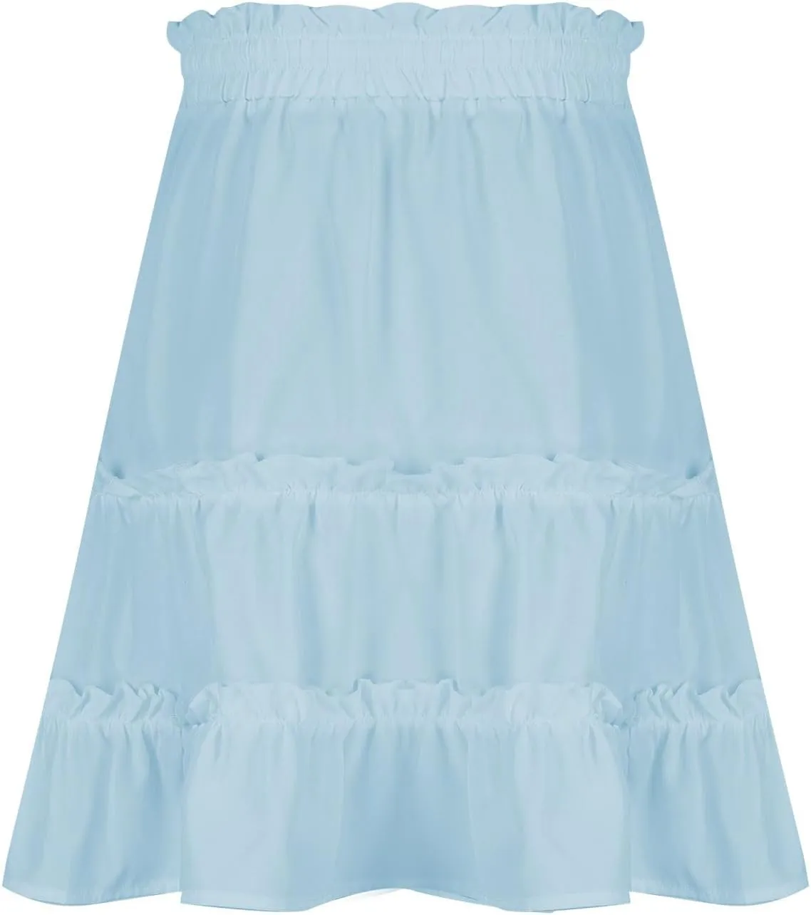 Lightweight Skirts for Women with Drawstring Layered Soft Flowy Swing High Waist Trendy Summer Beach Skirt