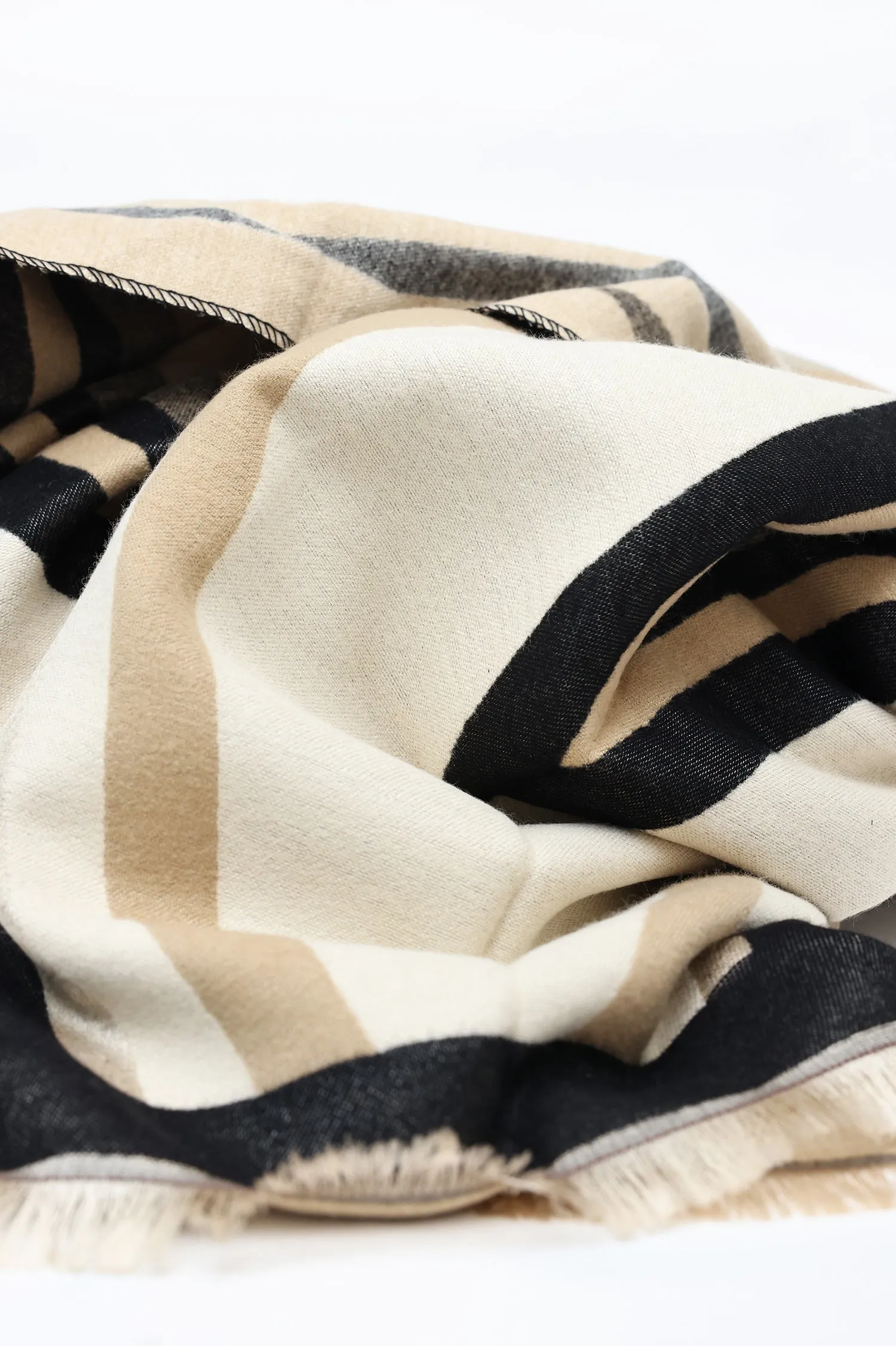 LINEAR LUXE SCARF-BEIGE