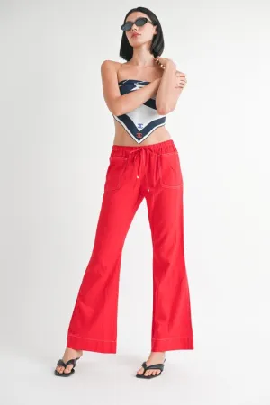 LINEN BOW TIE PANTS