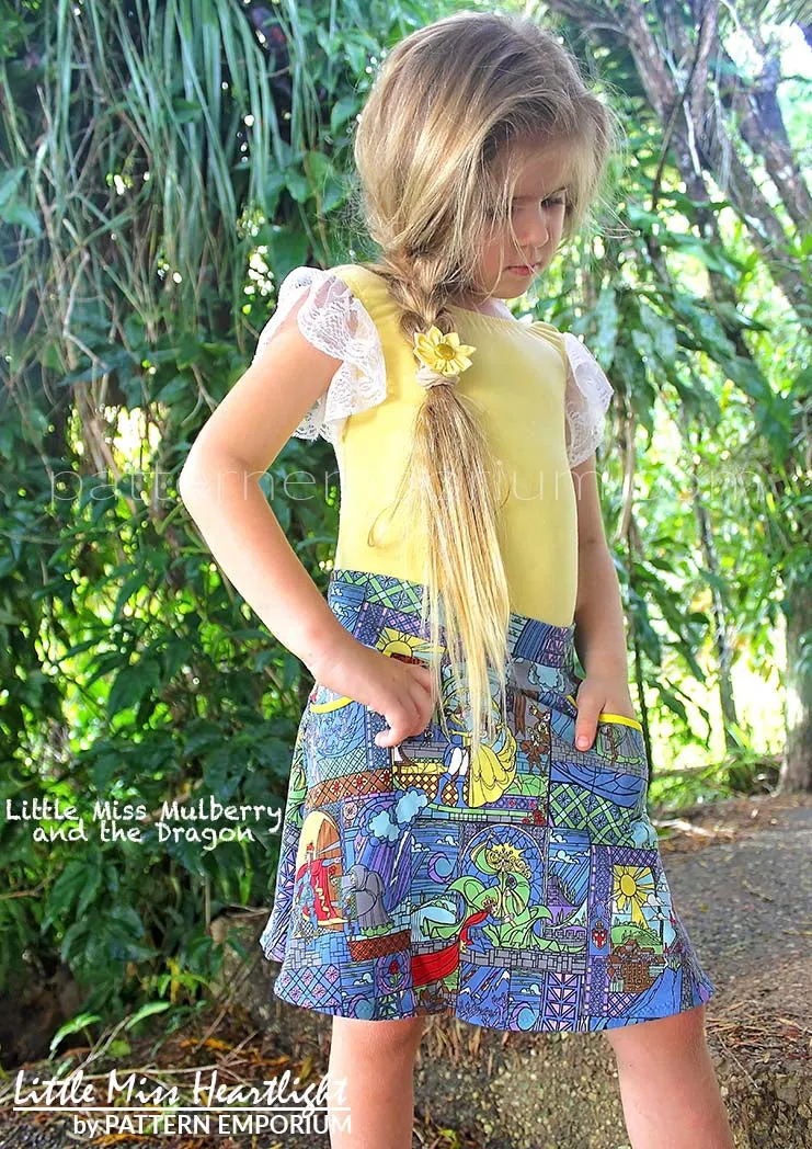 Little Miss Heartlight | Girls Flared Skirt Sewing Pattern