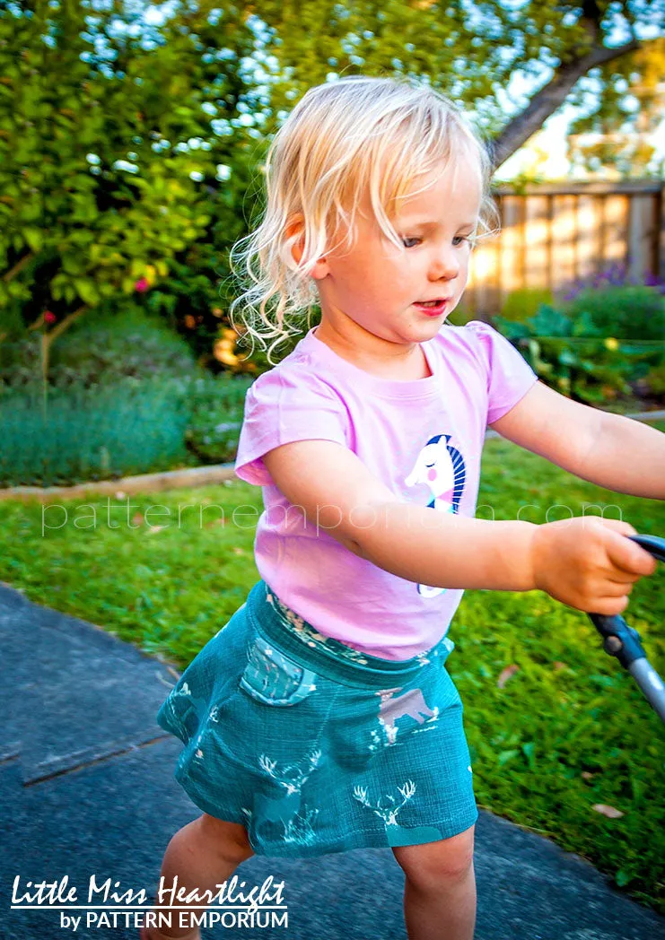 Little Miss Heartlight | Girls Flared Skirt Sewing Pattern