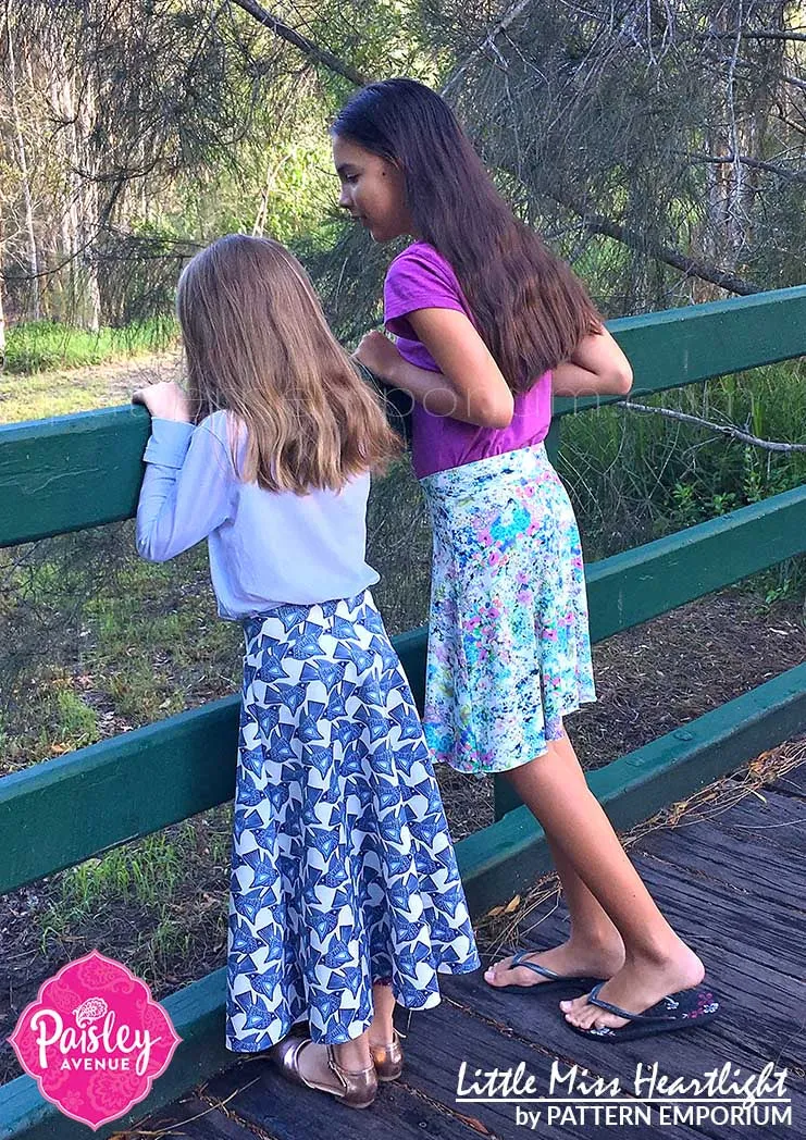 Little Miss Heartlight | Girls Flared Skirt Sewing Pattern