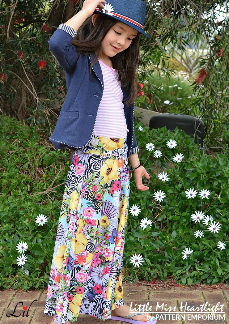 Little Miss Heartlight | Girls Flared Skirt Sewing Pattern