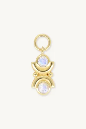 Lotus Gold Moonstone Charm