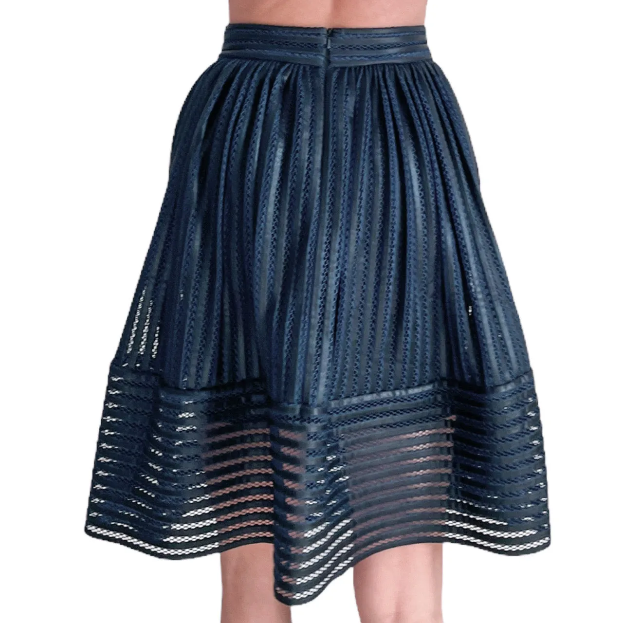 Maje Mesh Navy Mid length skirt