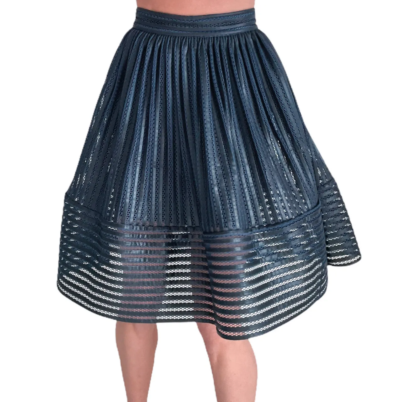 Maje Mesh Navy Mid length skirt