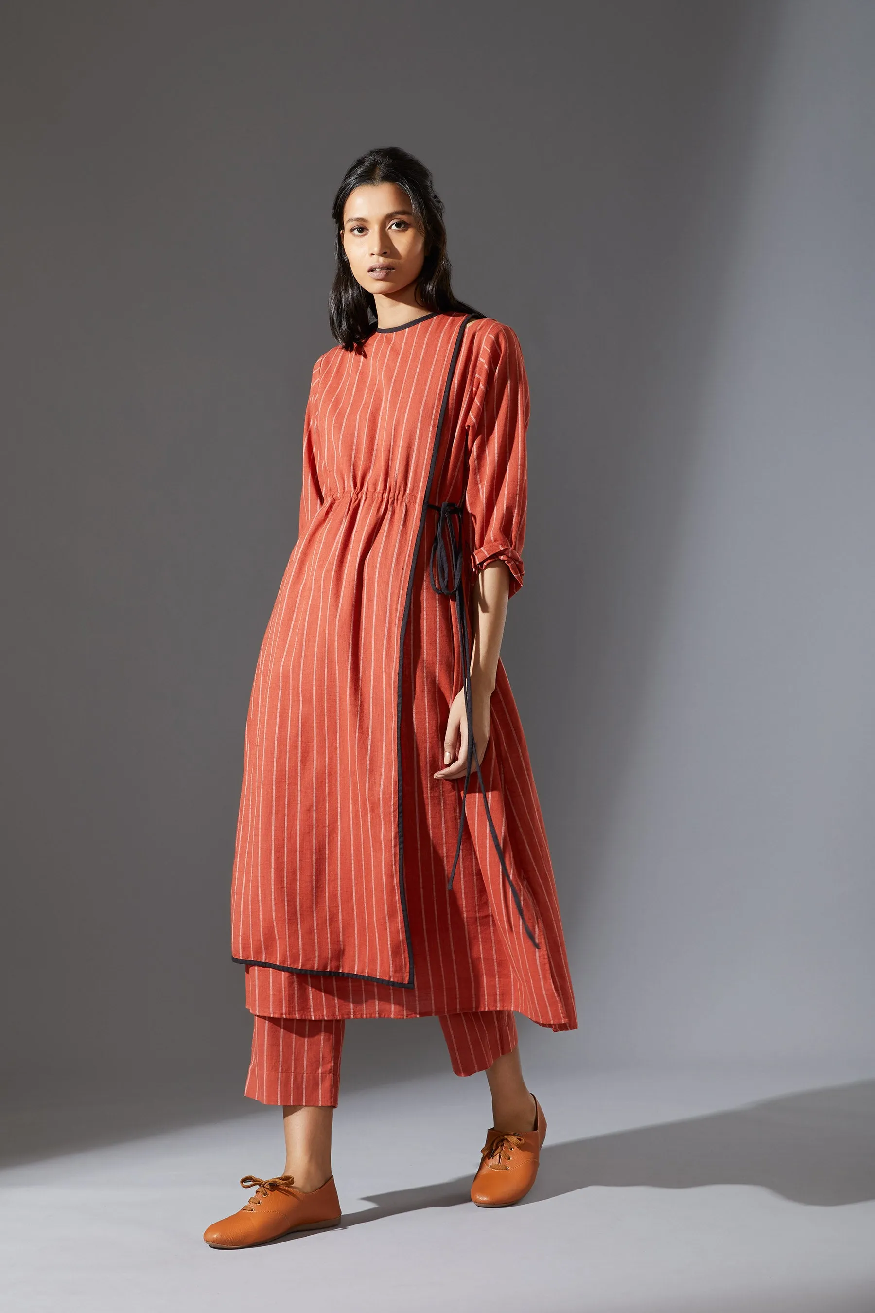 MATI OVERLAP TUNIC- AW RUST