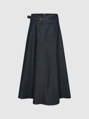 Maxi Denim Flared Skirts