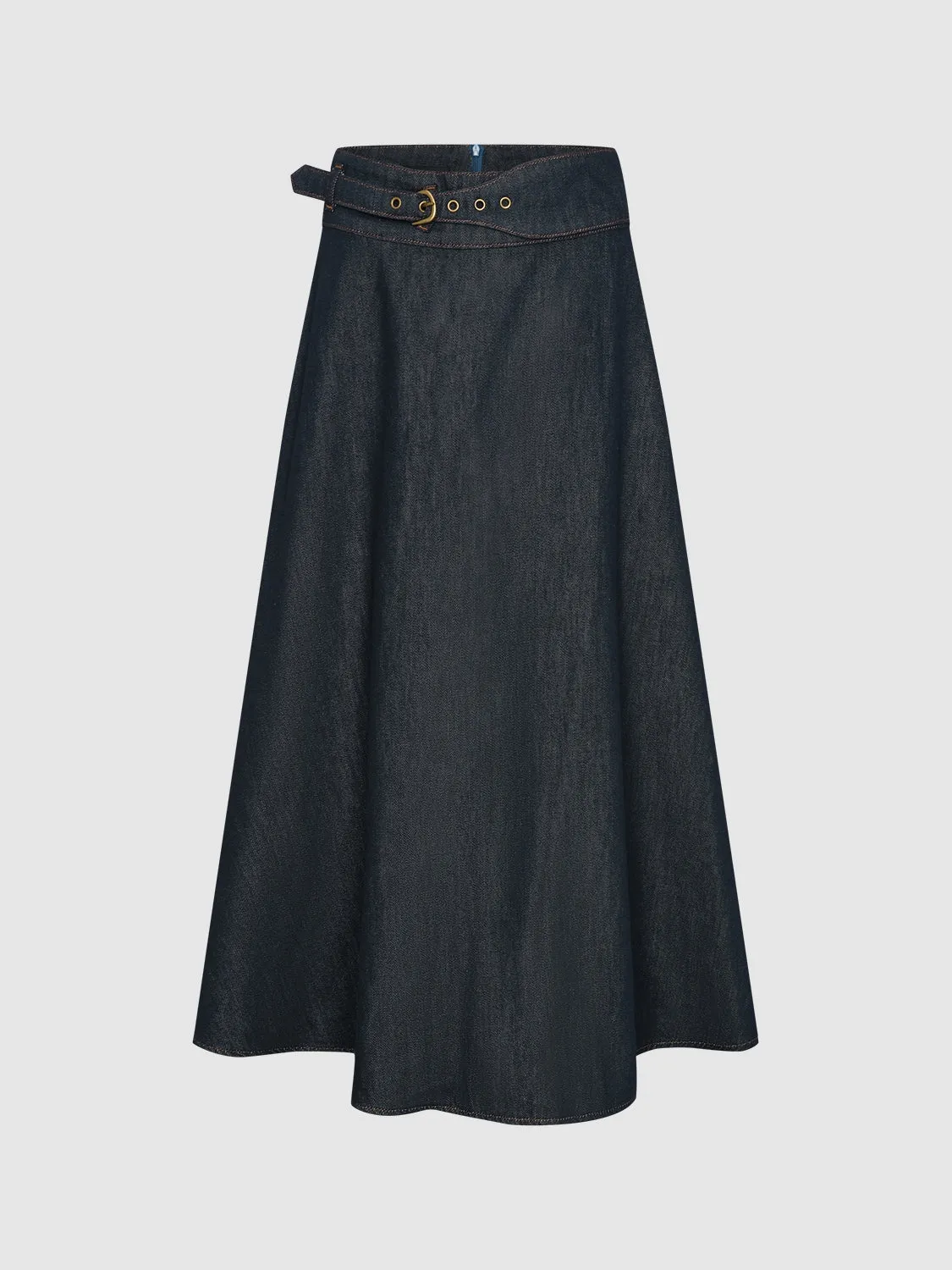 Maxi Denim Flared Skirts