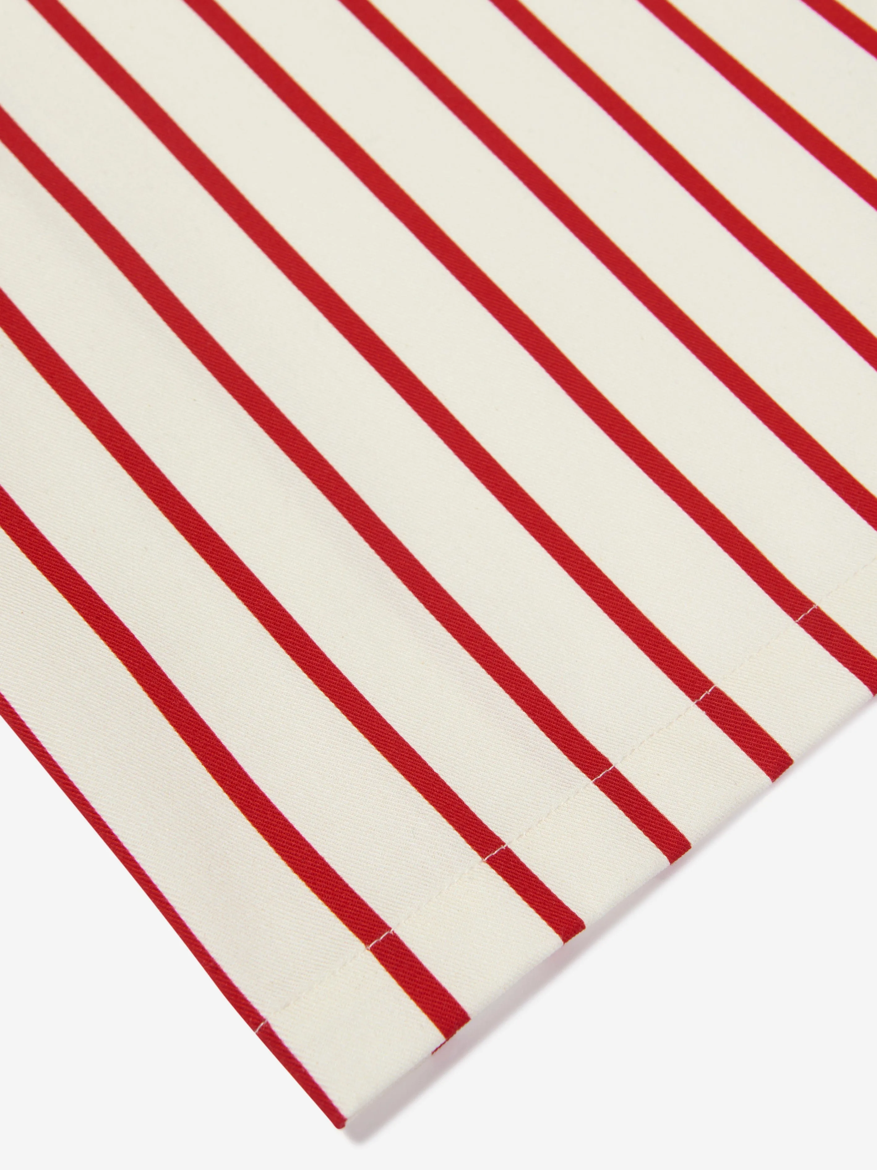Mini Rodini Kids Stripe Panda Chef Woven Apron in Ivory