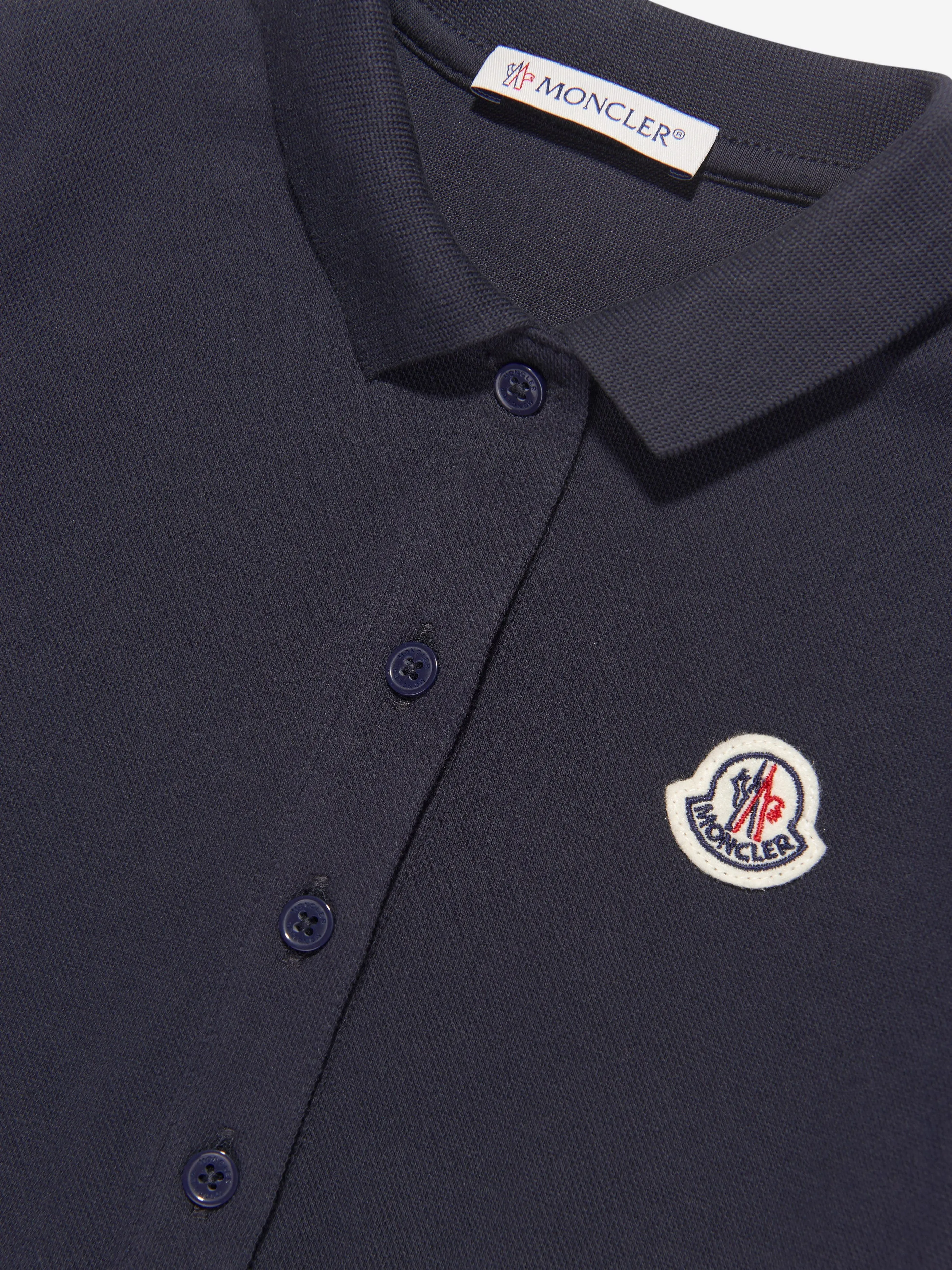 Moncler Enfant Girls Polo Dress in Navy