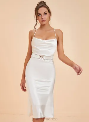 Neck Cowl Sexy Club Dresses Sally Sleeveless Midi Dresses Polyester Bodycon