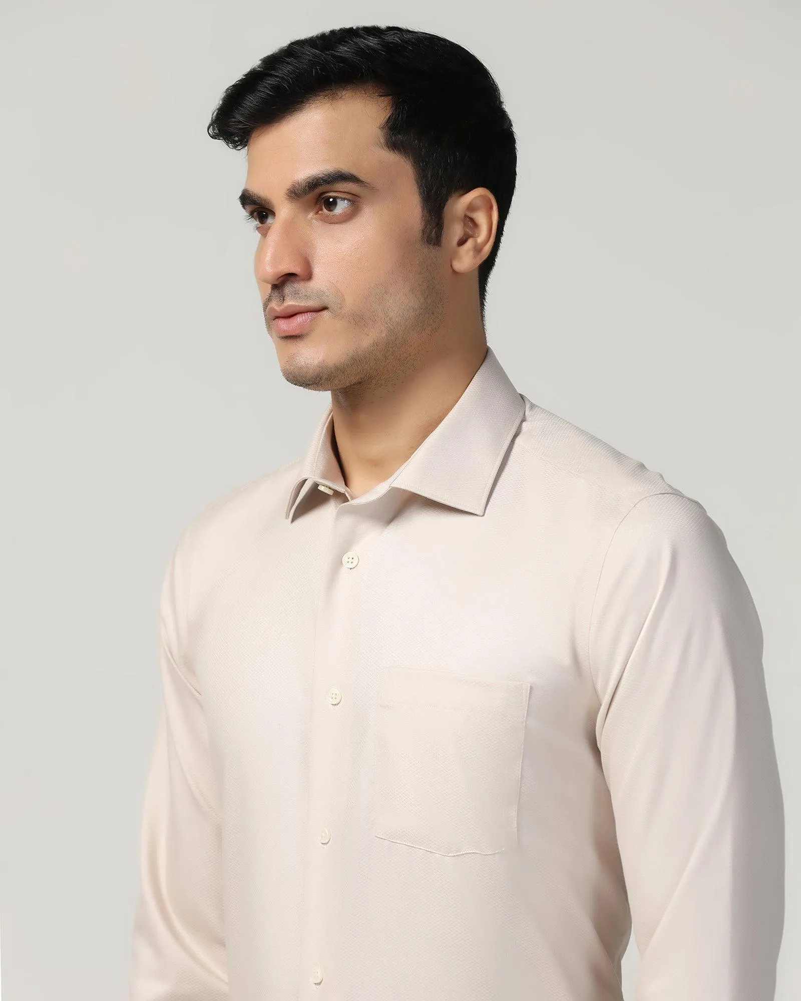 Non Iron Formal Tan Textured Shirt - P31