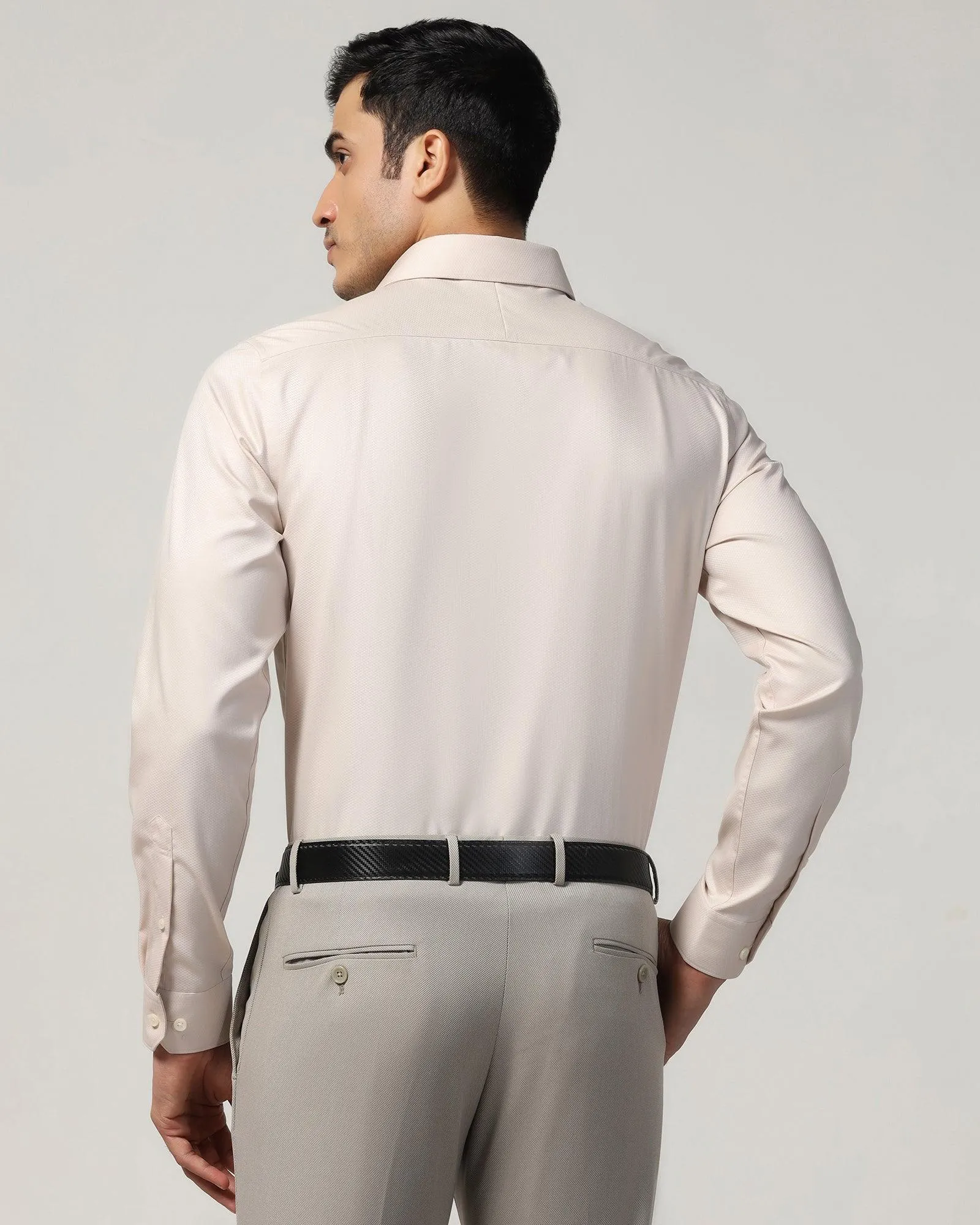 Non Iron Formal Tan Textured Shirt - P31