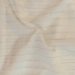 Off White Stripes Dyeable Lurex Viscose Fabric (Wholesale)