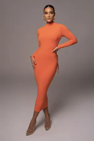 Orange Shaye Mock Neck Dress
