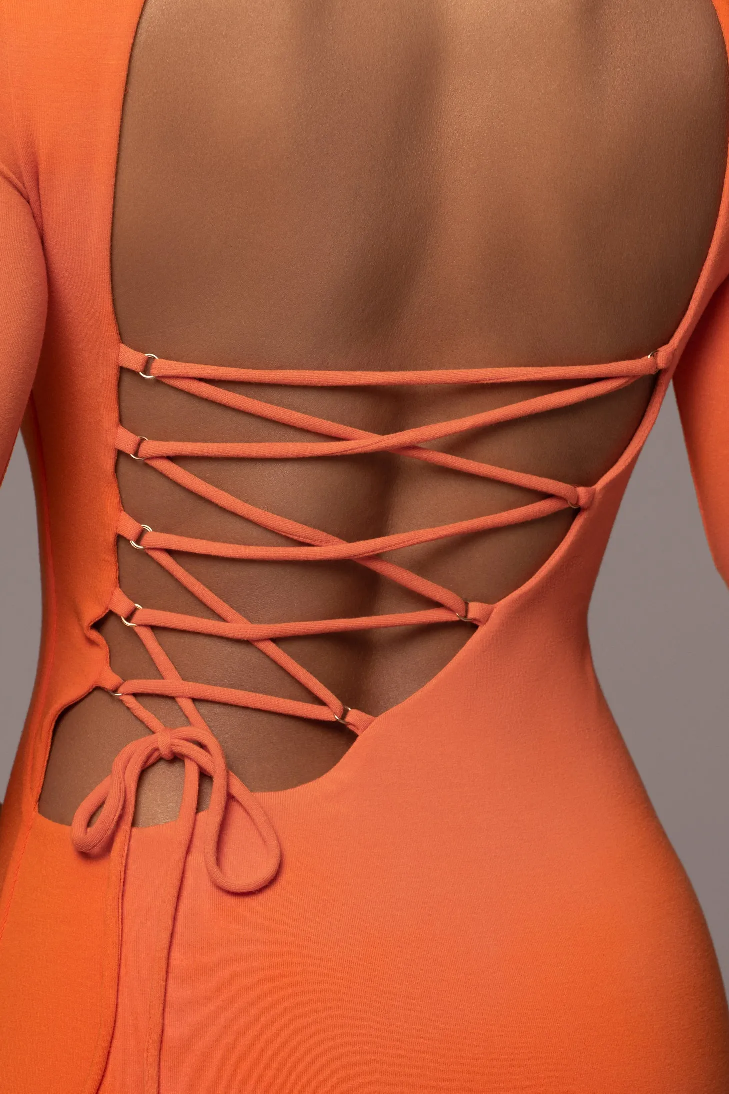 Orange Shaye Mock Neck Dress