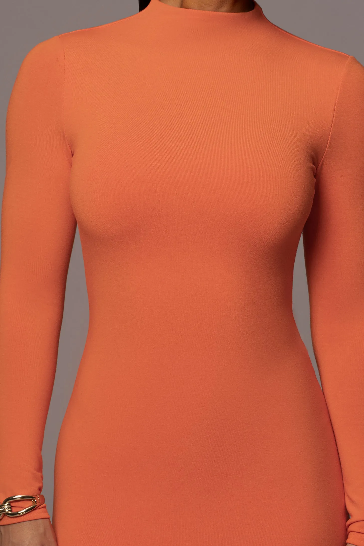 Orange Shaye Mock Neck Dress