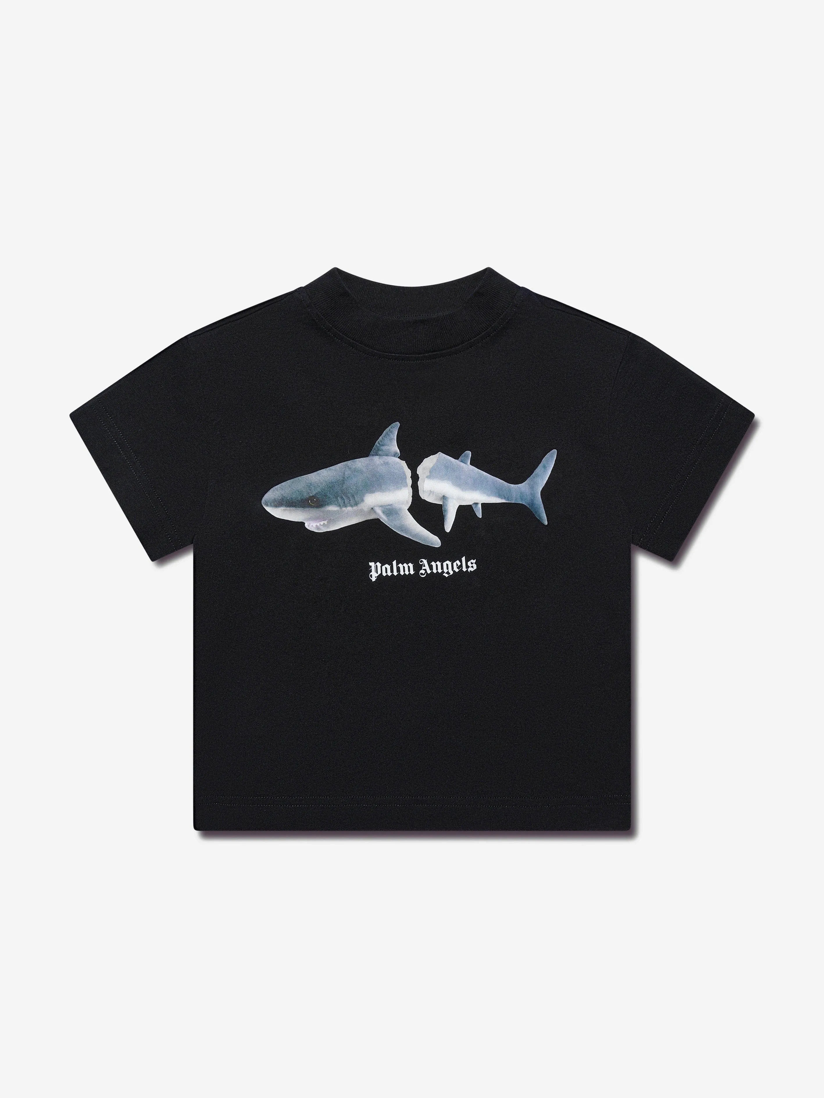 Palm Angels Boys Shark T-Shirt in Black