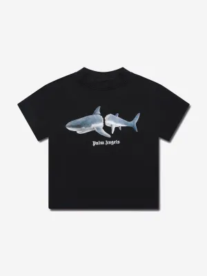 Palm Angels Boys Shark T-Shirt in Black