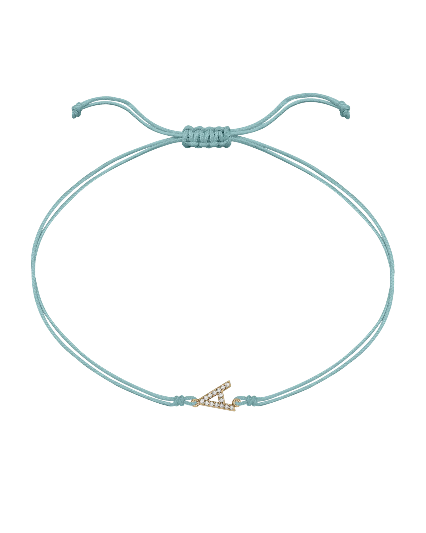 Paved Diamond Initial String of Love - 14K Yellow Gold