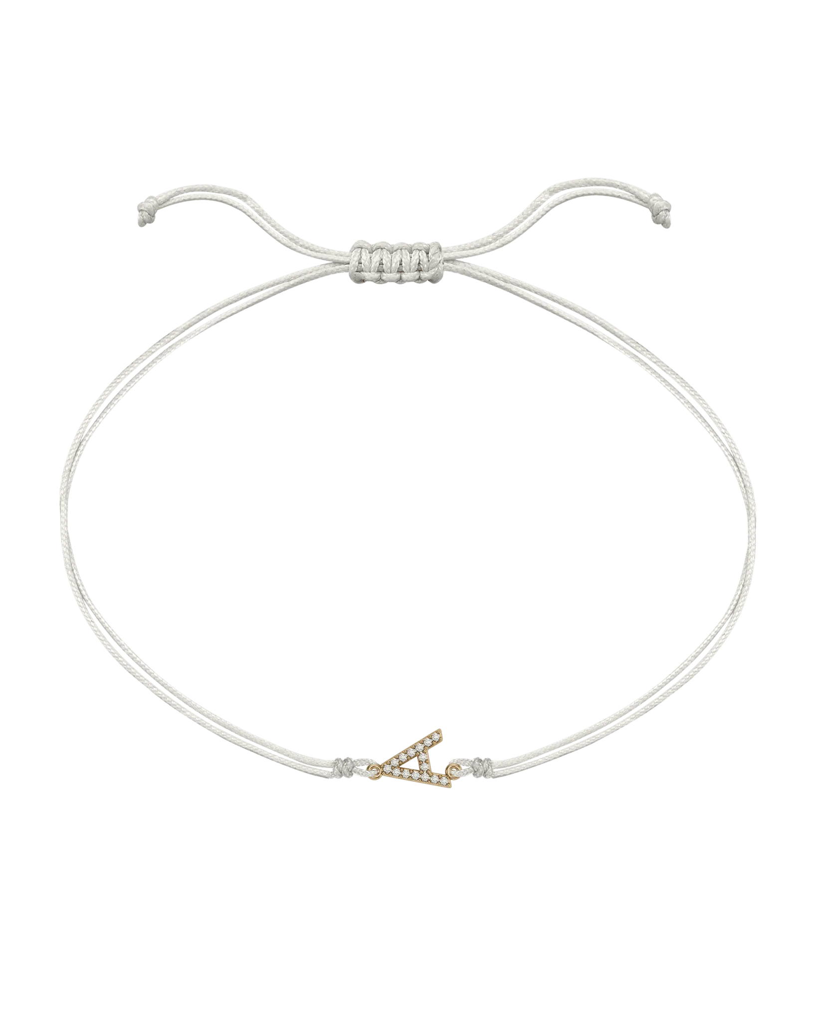 Paved Diamond Initial String of Love - 14K Yellow Gold