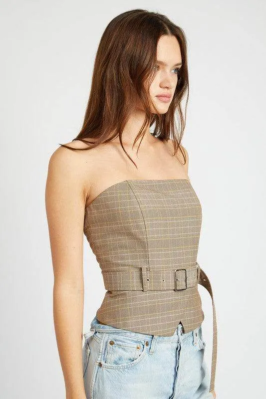 Peplum Belted Corset Top