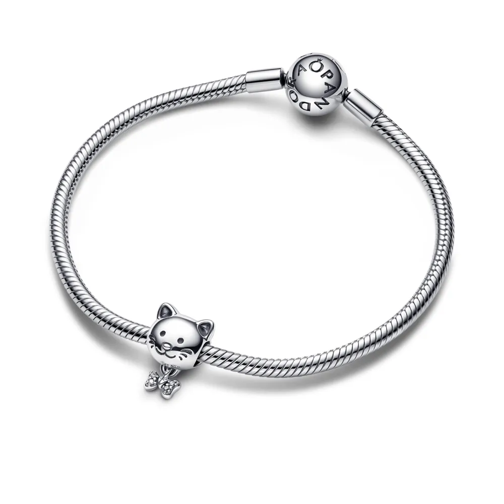 Pet Cat & Bow Charm